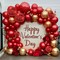 Red and Gold Balloon Garland Double Stuffed Ruby Red Gold Balloons Arch Kit With Mylar Balloon